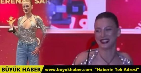 Serenay Sarıkaya'nın ödül sevinci