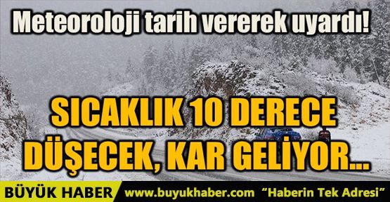 SICAKLIK 10 DERECE DÜŞECEK, KAR GELİYOR