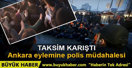 Taksim'de polis eyleme müdahale etti