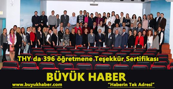 THY da 396 öğretmene Teşekkür Sertifikası 