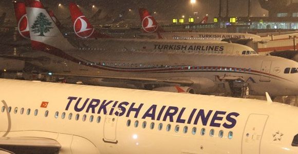 THY'de bazı seferlere kar iptali