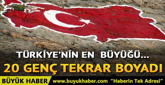 Türkiye'nin en büyük kaya haritası boyandı