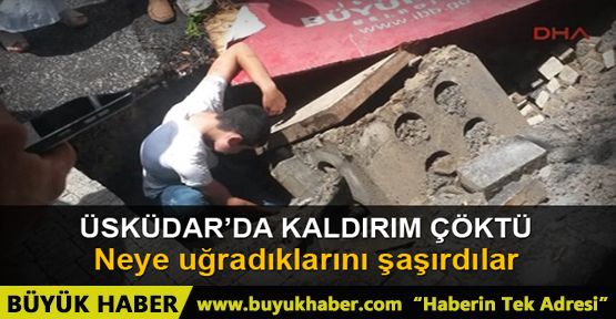 Üsküdar'da kaldırım çöktü: 1 yaralı