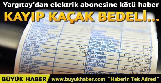 Yargıtay’dan elektrik abonesine kötü haber